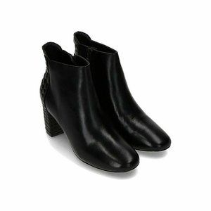 𝅺COLE HAAN NEW Nella Black Leather & Crocodile Embossed Heel Bootie Size 5